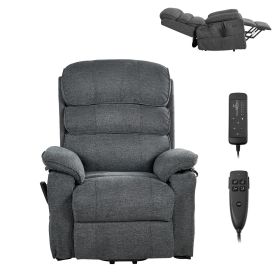 Power Lift Recliner Chair, Dual Motor Medium Lift Chair with Heat and Massage for Elderly, Position Adjustable, Remote Control, with Side Pockets
