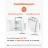 Lighted Medicine Cabinet with Mirror, 20 x 26 in Recessed or Wall Mount, 3 Color Dimmable LED Bathroom Medicine Cabinet with Double-Side Mirror