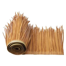 Artificial Thatch Grass Roof, 1.3 x 16.4 ft Mexican Style Tiki Bar Hut Skirt Thatch Roofing Roll, Waterproof & Fire-Resistant