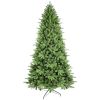 6ft Unlit Green Artificial Christmas Tree, Realistic PE/PVC Spruce Xmas Tree with 1156 Tips, Hinged Fake Holiday Tree