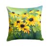 Maryland Black-Eyed Susans in Watercolor Throw Pillow Machine Washable, Indoor Outdoor Decorative Pillow for Couch, Bed or Patio, 14Hx14W