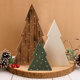 3 Pcs Christmas Decorations Rustic Farmhouse Wood Christmas Trees Neutral Tabletop Tree Signs Decor Freestanding Xmas Wooden Decorations for Fireplace