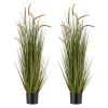 Artificial Grass Plant, 2 Pack 47 inch Horsetail Reed Grass in Pot