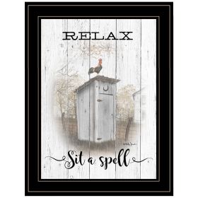 "Relax-Sit a Spell" By Billy Jacobs, Ready to Hang Framed Print, Black Frame