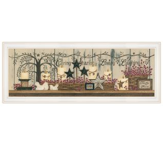 "Willow Tree Shelf Collection" by Linda Spivey, Ready to Hang Framed Print, White Frame