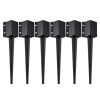 Fence Post Anchor Ground Spike, 6 Pack 24 x 4 x 4 Inches Outer Diameter (Inner Diameter 3.5 x3.5 Inches), Metal Black Powder Coated Post Stake Ground