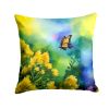 Kentucky Goldenrod in Watercolor Throw Pillow Machine Washable, Indoor Outdoor Decorative Pillow for Couch, Bed or Patio, 14Hx14W