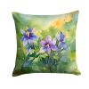 Colorado Rocky Mountain Columbine in Watercolor Throw Pillow Machine Washable, Indoor Outdoor Decorative Pillow for Couch, Bed or Patio, 14Hx14W