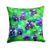 Wisconsin Wood Violets in Watercolor Throw Pillow Machine Washable, Indoor Outdoor Decorative Pillow for Couch, Bed or Patio, 18Hx18W
