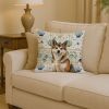 Sesame Akita Coastal Sea Glass Throw Pillow Decorative Indoor Outdoor Accent Cushion for Couch, Bed or Patio, 14Hx14W