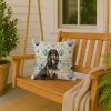 Black & Tan Afghan Hound Coastal Sea Glass Throw Pillow Decorative Indoor Outdoor Accent Cushion for Couch, Bed or Patio, 18Hx18W
