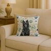 Belgian Sheepdog Groenendael Coastal Sea Glass Throw Pillow Decorative Indoor Outdoor Accent Cushion for Couch, Bed or Patio, 18Hx18W