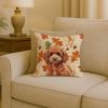 Miniature Red Poodle Heirloom Fall Throw Pillow Decorative Indoor Outdoor Accent Cushion for Couch, Bed or Patio, 18Hx18W