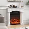 Modern Fireplace Mantel, Freestanding Fireplace Surround for Electric Fireplaces, 43.3" W x 42.8" H, White
