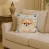 Pomeranian Coastal Sea Glass Throw Pillow Decorative Indoor Outdoor Accent Cushion for Couch, Bed or Patio, 14Hx14W
