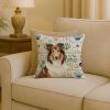 Sable Collie Coastal Sea Glass Throw Pillow Decorative Indoor Outdoor Accent Cushion for Couch, Bed or Patio, 18Hx18W