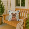 Red Brussels Griffon Coastal Sea Glass Throw Pillow Decorative Indoor Outdoor Accent Cushion for Couch, Bed or Patio, 18Hx18W