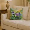 Colorado Rocky Mountain Columbine in Watercolor Throw Pillow Machine Washable, Indoor Outdoor Decorative Pillow for Couch, Bed or Patio, 14Hx14W