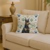 Doberman Pinscher Coastal Sea Glass Throw Pillow Decorative Indoor Outdoor Accent Cushion for Couch, Bed or Patio, 14Hx14W