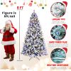 7.5FT Prelit Artificial Flocked Christmas Tree with 400 Multi-Color LED Lights, Full Hinged Pine Xmas Tree with 1523 PE & PVC Mixed Branch Tips