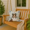 Sable Collie Coastal Sea Glass Throw Pillow Decorative Indoor Outdoor Accent Cushion for Couch, Bed or Patio, 18Hx18W