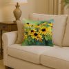 Maryland Black-Eyed Susans in Watercolor Throw Pillow Machine Washable, Indoor Outdoor Decorative Pillow for Couch, Bed or Patio, 14Hx14W