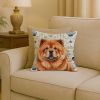 Red Chow Chow Coastal Sea Glass Throw Pillow Decorative Indoor Outdoor Accent Cushion for Couch, Bed or Patio, 18Hx18W