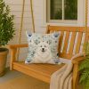 Cream Samoyed Coastal Sea Glass Throw Pillow Decorative Indoor Outdoor Accent Cushion for Couch, Bed or Patio, 18Hx18W