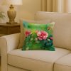 Iowa Wild Prairie Roses in Watercolor Throw Pillow Machine Washable, Indoor Outdoor Decorative Pillow for Couch, Bed or Patio, 18Hx18W