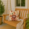 Miniature Red Poodle Heirloom Fall Throw Pillow Decorative Indoor Outdoor Accent Cushion for Couch, Bed or Patio, 18Hx18W
