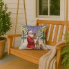 Vizsla with Santa Claus Throw Pillow Decorative Indoor Outdoor Accent Cushion for Couch, Bed or Patio, 18Hx18W