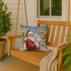 Bull Terrier with Santa Claus Throw Pillow Decorative Indoor Outdoor Accent Cushion for Couch, Bed or Patio, 18Hx18W