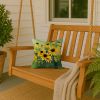 Maryland Black-Eyed Susans in Watercolor Throw Pillow Machine Washable, Indoor Outdoor Decorative Pillow for Couch, Bed or Patio, 14Hx14W