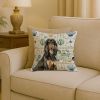 Black & Tan Afghan Hound Coastal Sea Glass Throw Pillow Decorative Indoor Outdoor Accent Cushion for Couch, Bed or Patio, 18Hx18W
