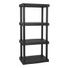 Black Plastic 4-Tier 47.6" H x 21.7" W x 13.8" D Storage Shelving, 240 Lb Total Capacity, Adult