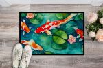Koi Fish Doormat Front Door Mat Indoor Outdoor Rugs for Entryway, Non Slip Washable Low Pile, 24H X 36W