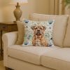 Dogue de Bordeaux Coastal Sea Glass Throw Pillow Decorative Indoor Outdoor Accent Cushion for Couch, Bed or Patio, 14Hx14W