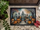 NEW Calaveras Sugar Skulls Spooky Halloween Doormat Front Door Mat Indoor Outdoor Rugs for Entryway, Non Slip Washable Low Pile, 18H X 27W