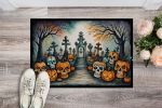 NEW Calaveras Sugar Skulls Spooky Halloween Doormat Front Door Mat Indoor Outdoor Rugs for Entryway, Non Slip Washable Low Pile, 18H X 27W