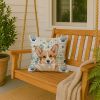 Corgi Coastal Sea Glass Throw Pillow Decorative Indoor Outdoor Accent Cushion for Couch, Bed or Patio, 18Hx18W