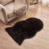 1pc Fluffy Imitation Wool Area Rug, Suede Fleece Bottom Long Imitation Wool Rug, Acrylic 80% Polyester 20%, 23.62*35.43inch, Living Room Bedroom Rug