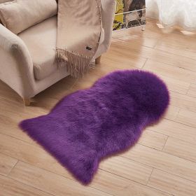 1pc Fluffy Imitation Wool Area Rug, Suede Fleece Bottom Long Imitation Wool Rug, Acrylic 80% Polyester 20%, 23.62*35.43inch, Living Room Bedroom Rug (Color: Purple, size: 23.62*35.43inch)