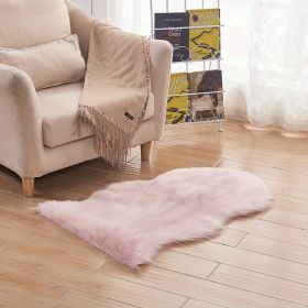 1pc Fluffy Imitation Wool Area Rug, Suede Fleece Bottom Long Imitation Wool Rug, Acrylic 80% Polyester 20%, 23.62*35.43inch, Living Room Bedroom Rug (Color: Pink, size: 23.62*35.43inch)