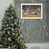 Trendy Decor 4U The Greatest Gift of All - The Birth of Christ White Framed Wall Art for Living Room, Nativity Wall Art Print for Home Decor